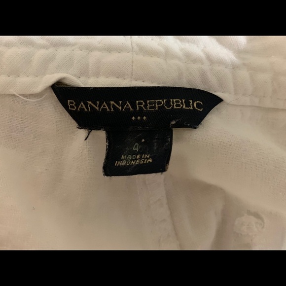 Banana Republic White Cotton Shorts Sz 4 - Picture 3 of 3